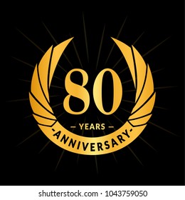 80 years anniversary. Elegant anniversary design. 80 years logo.