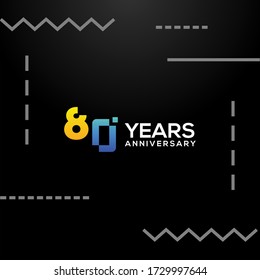 80 Years Anniversary Gradient Number Vector Design