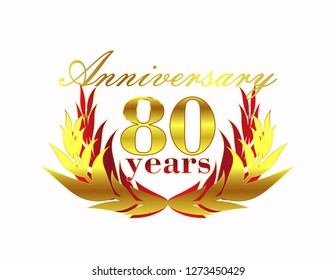 80 years anniversary icon