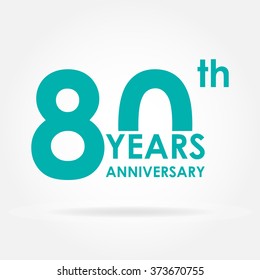 80 Years Anniversary Icon. Template For Celebration And Congratulation Design. Flat Vector Illustration Of 80th Anniversary Label.