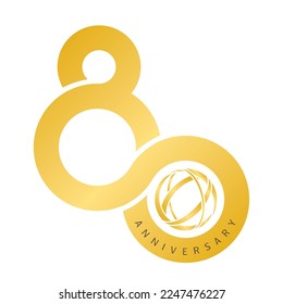Infinito de 80 años, concepto de diseño vector logo.