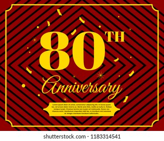 80 years anniversary invitation to celebration vector illustration