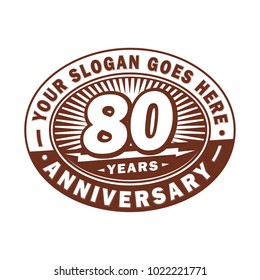 80 years anniversary. Anniversary logo design.