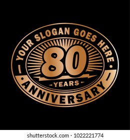 80 years anniversary. Anniversary logo design.