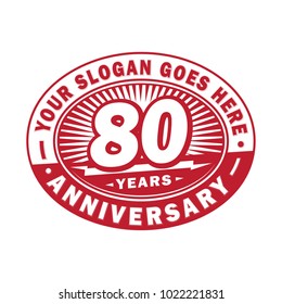 80 years anniversary. Anniversary logo design.