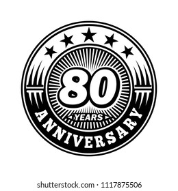 80 years anniversary. Anniversary logo design. Vector and illustration.