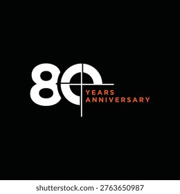 80 Years Anniversary logo design. Simple Minimalist 80 years logo design template.