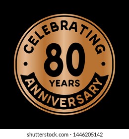 80 years anniversary logo template. Vector and illustration.