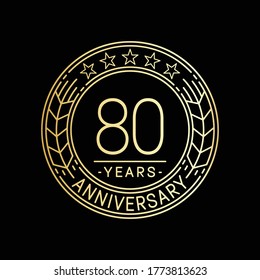 Logo-Vorlage für 80 Jahre. 80. Linie Kunstvektor und Illustration.