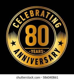 80 years anniversary logo template. Vector and illustration.