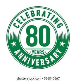 80 years anniversary logo template. Vector and illustration.