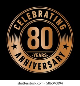 80 years anniversary logo template. Vector and illustration.