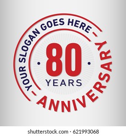 80 years anniversary logo template. Vector and illustration.