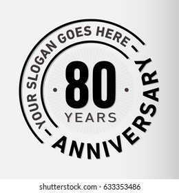 80 years anniversary logo template. Vector and illustration.