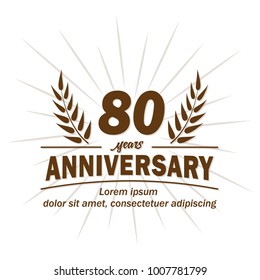 80 years anniversary logo. Vector and illustration.