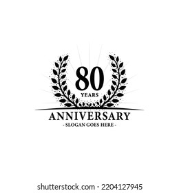 Logo für 80 Jahre. Vektorgrafik und Illustration.