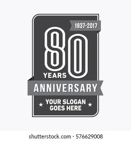 80 years anniversary logo. Vector and illustration.