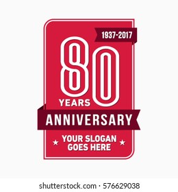 80 years anniversary logo. Vector and illustration.