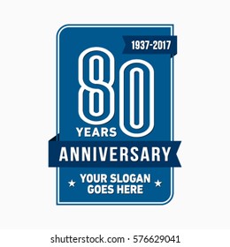 80 years anniversary logo. Vector and illustration.