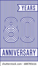 80 years anniversary logo. Vector and illustration. Line art anniversary design template.