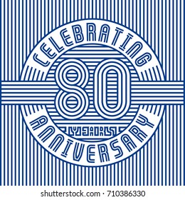 80 years anniversary logo. Vector and illustration. Line art anniversary design template.