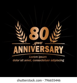 80 years anniversary logo. Vector and illustration.