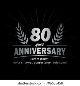 80 years anniversary logo. Vector and illustration.