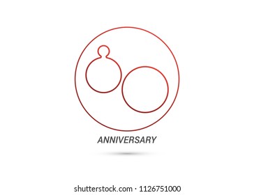 80 Years Anniversary logotype with rounded and simple red colored font numbers isolated on white background for company celebration event, birthday