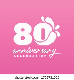 80 Años de Aniversario Número Vector Diseño Plantilla Ilustración Colección