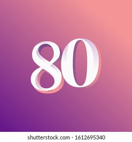 80 Years Anniversary Rainbow Number Vector Template Design Illustration