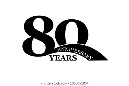 80 years anniversary, simple flat design, logo for design and decoration