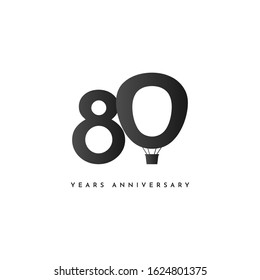 80 Years Anniversary Template Design. Vector Eps 10
