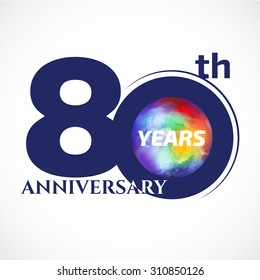 80 years anniversary Template logo