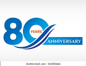 80 years anniversary Template logo
