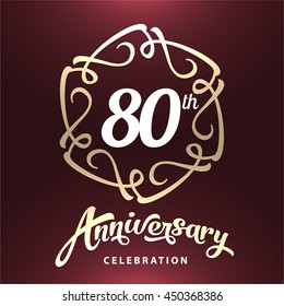 80 years anniversary template logo cheerful classic ritual star party scene gold anniversary modern mark rich celebration business golden optimistic vintage classical birthday flag voucher laughing le