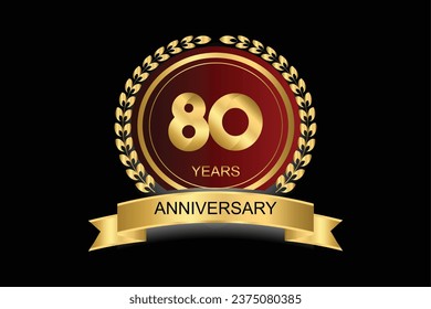 80 years anniversary vector icon, logo. Design element with modern graphic style.