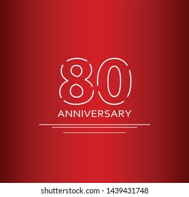 80 years anniversary vector, style  for celebration, logo template