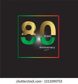 80 years anniversary vector, style for celebration, logo template