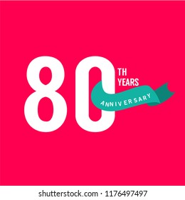 80 Years Anniversary Vector Template Design Illustration