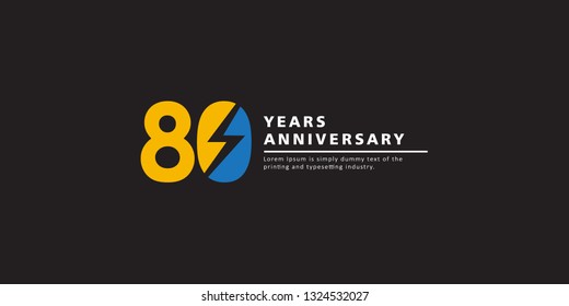 80 Years Anniversary Vector Template Design Illustration.
