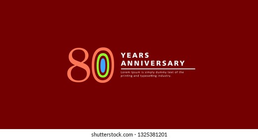 80 Years Anniversary Vector Template Design Illustration.
