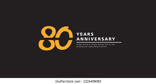 80 Years Anniversary Vector Template Design Illustration.