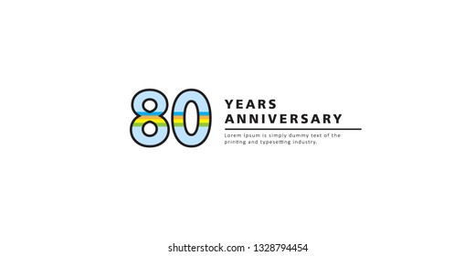 80 Years Anniversary Vector Template Design Illustration.