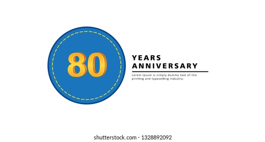 80 Years Anniversary Vector Template Design Illustration.