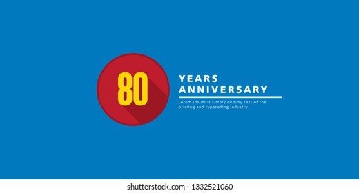 80 Years Anniversary Vector Template Design Illustration.