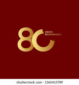80 Years Anniversary Vector Template Design Illustration