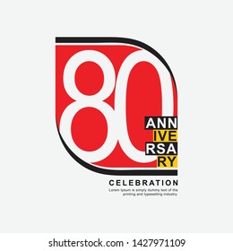 80 Years Anniversary Vector Template Design Illustration.