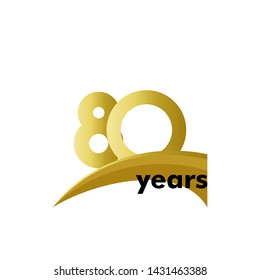 80 Years Anniversary Vector Template Design Illustration