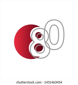 80 Years Anniversary Vector Template Design Illustration