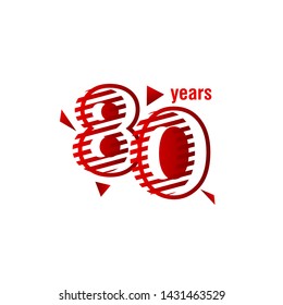 80 Years Anniversary Vector Template Design Illustration